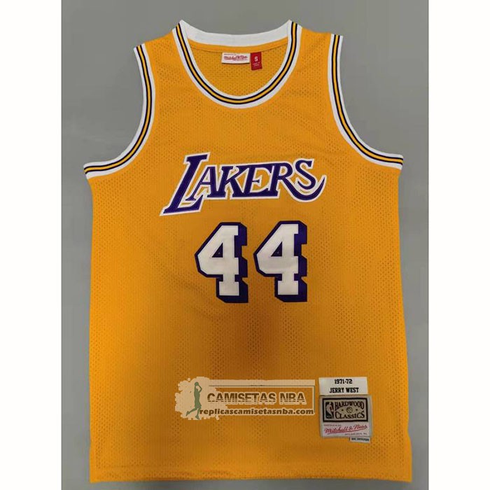 Camiseta Los Angeles Lakers Jerry West NO 44 Mitchell & Ness 1971-72 Amarillo